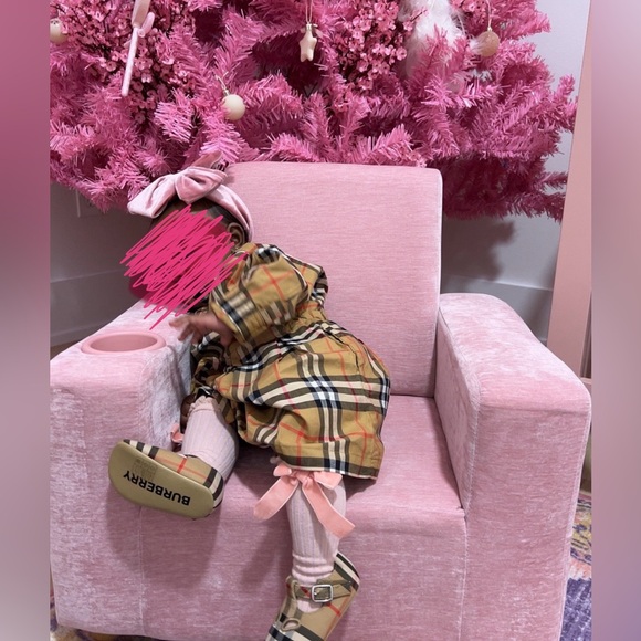 Burberry Mini Crissida Long-Sleeve Check Dress Infant Girls Size 6 Months - Picture 3 of 5